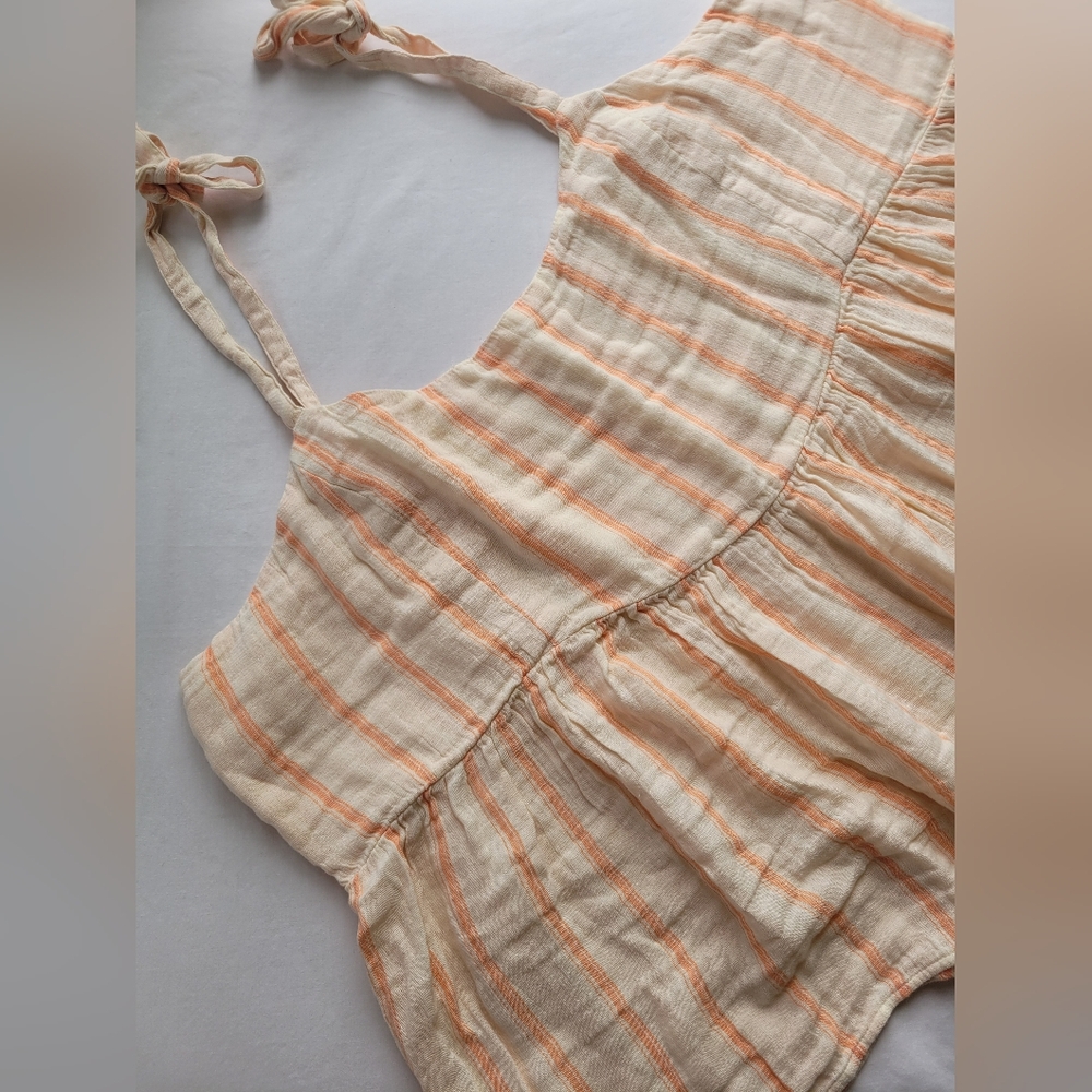 NWT XXL Old Navy Striped Cream and Orange Babydoll Tank Top